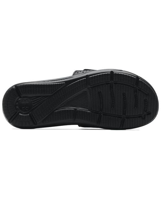 Under Armour Black Ignite 6 Graphic Strap Slide for men