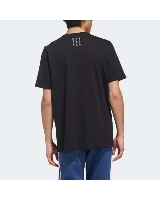 Adidas Black Originals Logo Short Sleeve T-Shirt for men
