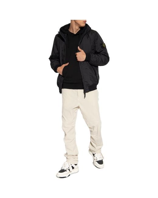 Stone Island Black Garment Dyed Crinkle Reps Ny Jacket for men