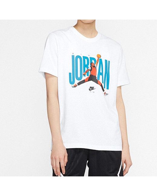 Nike White Jumpman Logo Printing Knit Round Collar for men