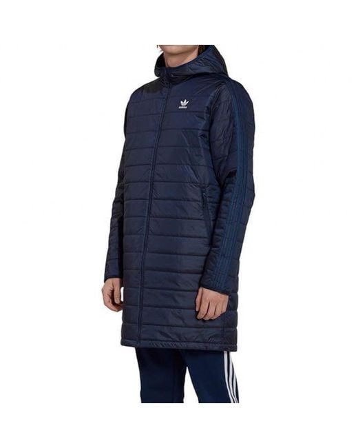 Adidas Blue Originals Long Down Jacket for men