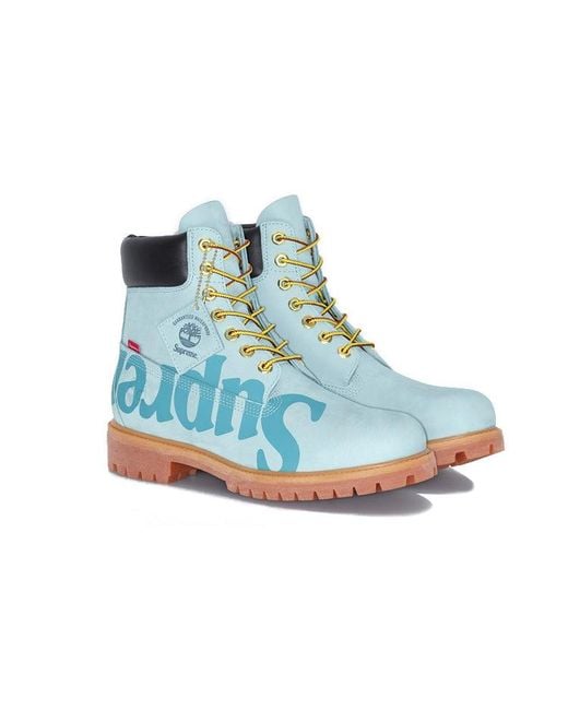 Timberland Blue X Supreme 6 Inch Waterproof Boots With Logo' for men
