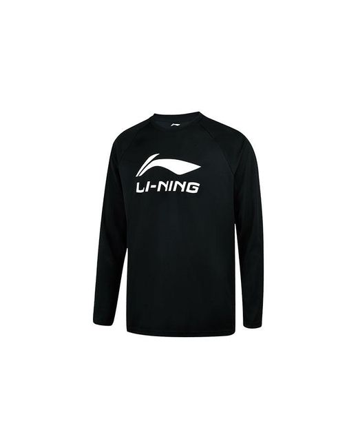 Li-ning Black Badminton Series Quick Dry Sports Round Neck Top for men