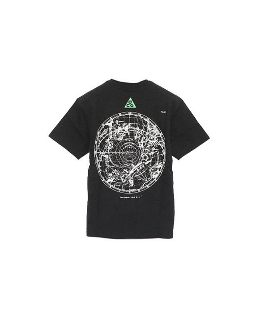 Nike Black Acg Stargaze Athleisure Casual Sports Round Neck Short Sleeve for men