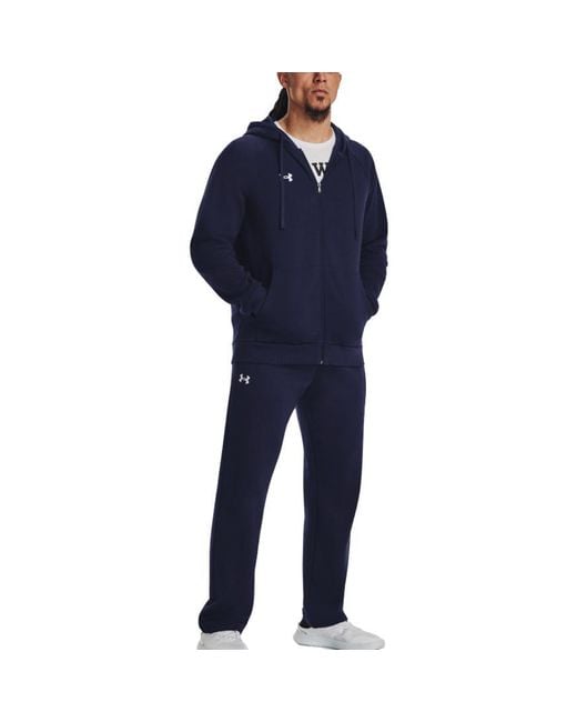 Under Armour Blue Rival Fleece Fz Hooded Jacket for men