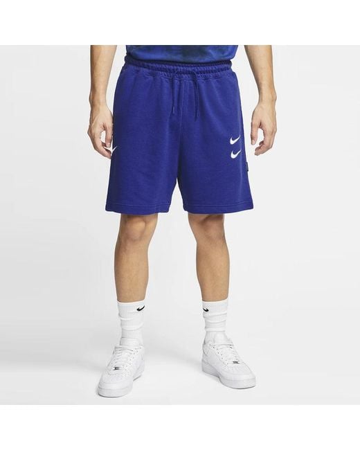 Nike Blue Swoosh French Terry Short Casual Sports Shorts for men