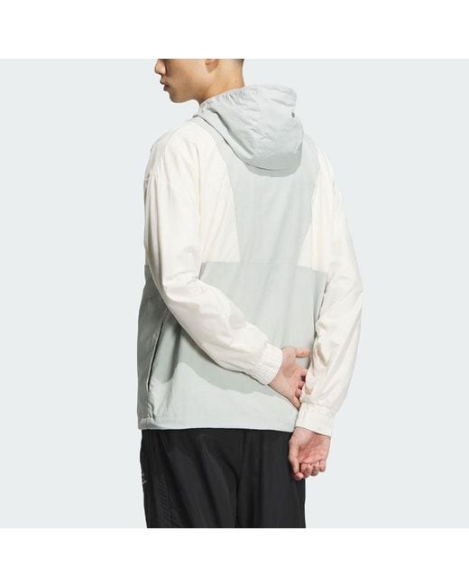 Adidas White Neo Essentials Windbreaker Jackets for men