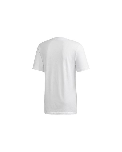 Adidas White Originals Logo Round Neck Training Breathable Short Sleeve for men