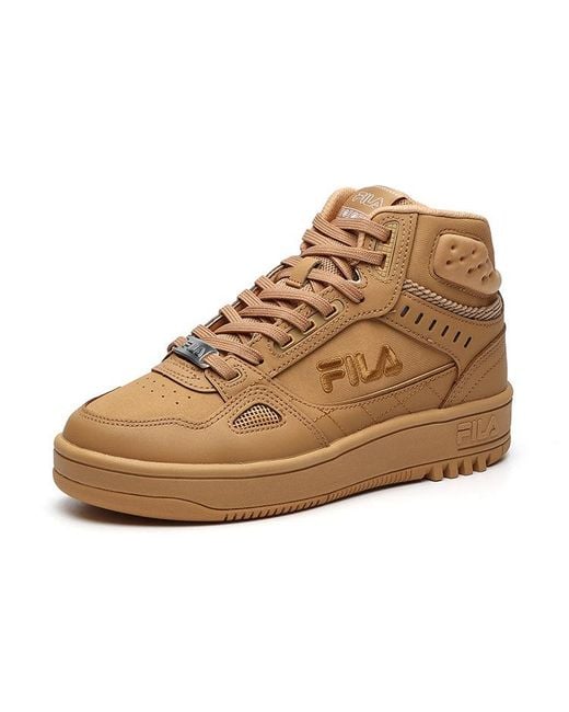 Fila Brown (Wmns) High Top Retro Basketball Shoes Clay