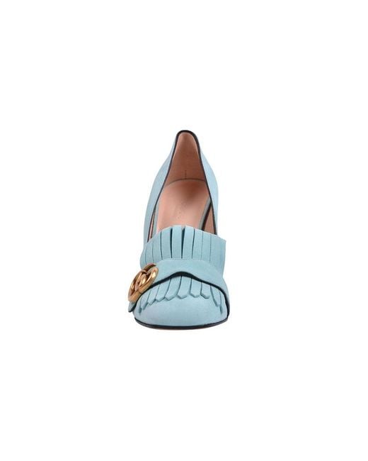 Gucci Blue (Wmns) Marmont Suede Heels 'Light'