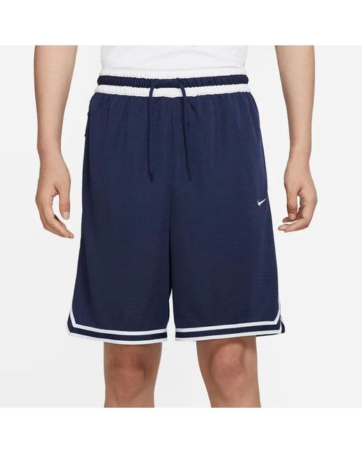 Nike Blue Dri-Fit Dna Logo Printing Stripe Drawstring Lacing Sports Shorts Deep for men