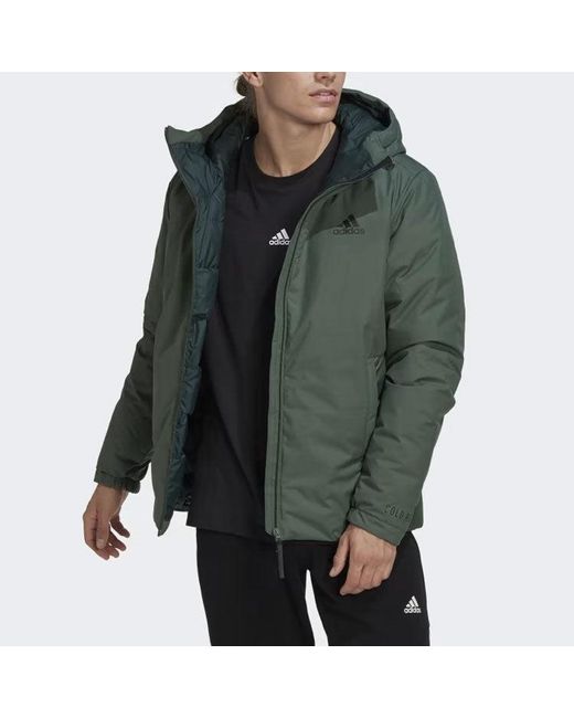 Adidas Green Down Jacket Traveer Cold.rdy for men