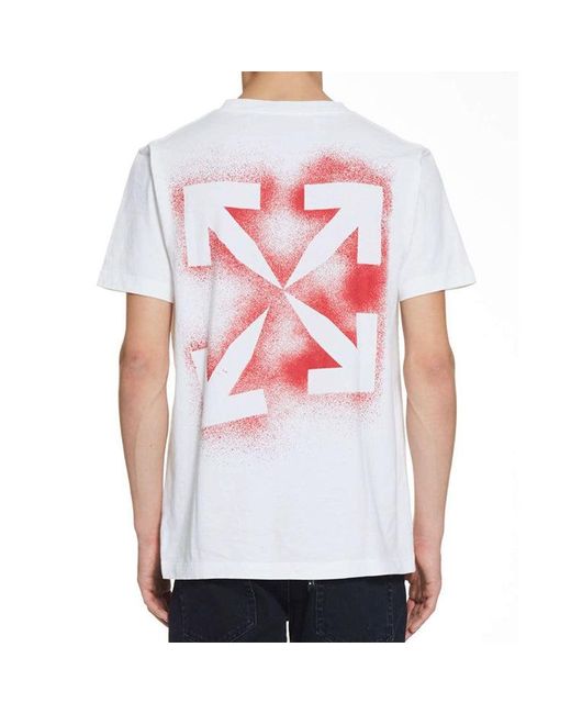 Off-White c/o Virgil Abloh White Stencil Arrows Printing Short Sleeve for men