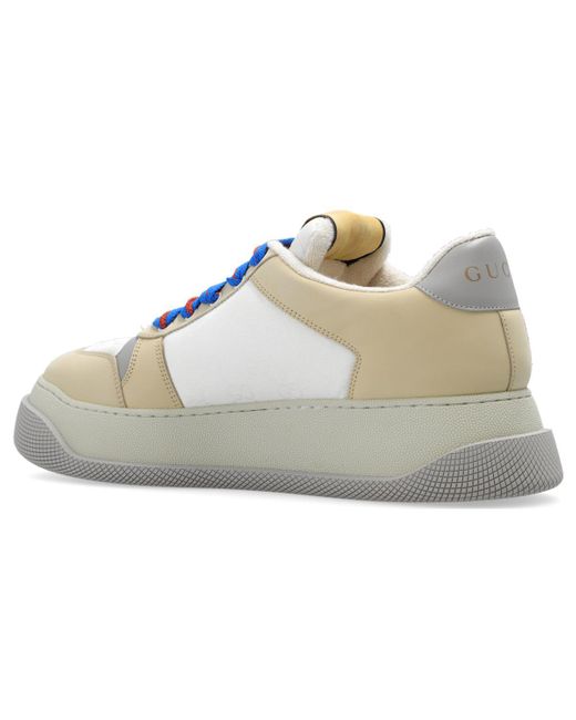 Gucci White Screener Gg Leather Sneakers for men