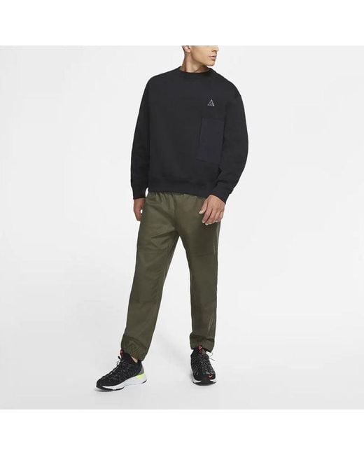 Nike Black Acg Casual Sports Fleece Round Neck Pullover Long Sleeves for men
