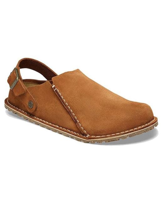 Birkenstock Brown Lutry Premium Suede Leather 'Mink' for men