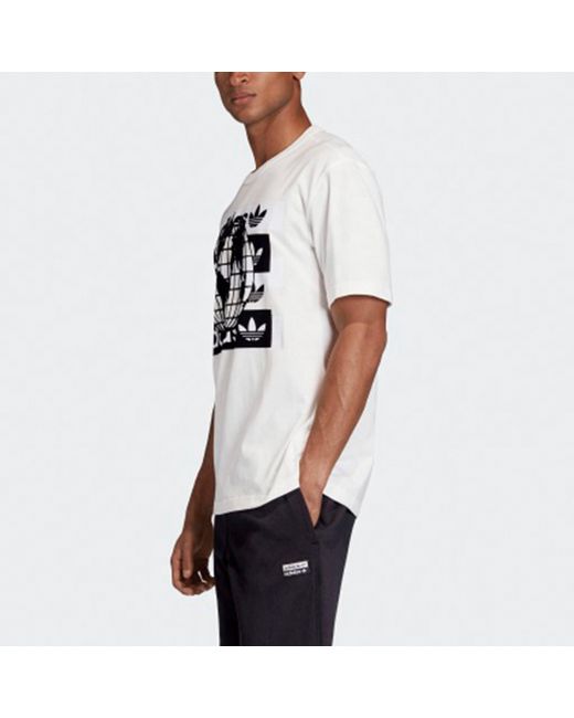 Adidas White Originals Msg Ss Tee Earth Logo Short Sleeve for men