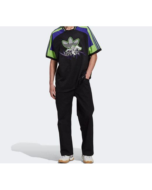 Adidas Black Originals X Sankuanz Crossover Mesh Breathable Printing Short Sleeve for men