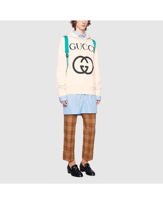 Gucci Natural Hooded Sweatshirt With Interlocking G 'Off- for men