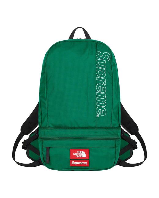 Supreme Green X The North Face Trekking Convertible Backpack And Waist Bag for men