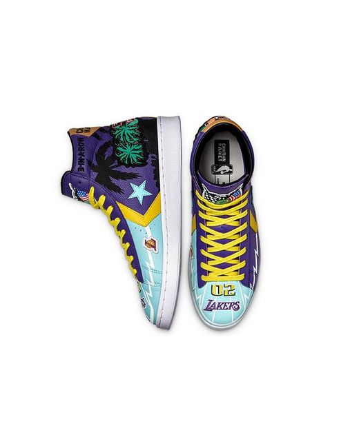 Converse Blue Chinatown Market X Pro Leather High 'Lakers Championship Jacket' for men
