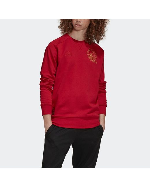 Adidas Red Arsenal Soccer/Football Casual Sports Round Neck Pullover for men