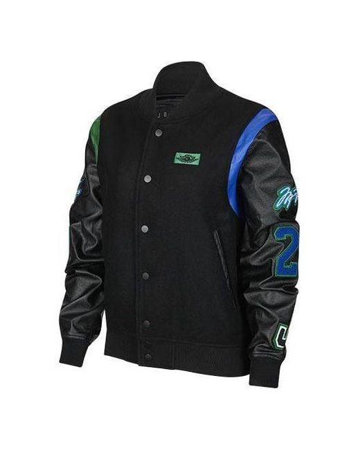 Nike Black (Wmns) X Aleali May Stand-Up Collar Baseball Jacket