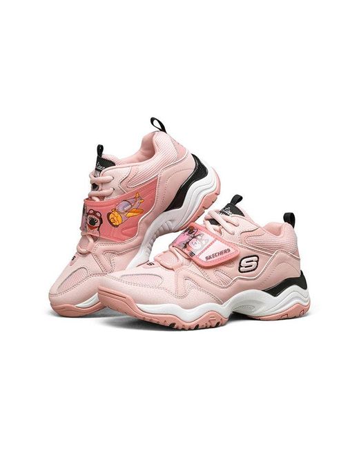 Skechers Pink (Wmns) D'Lites Train Low-Top Running Shoes