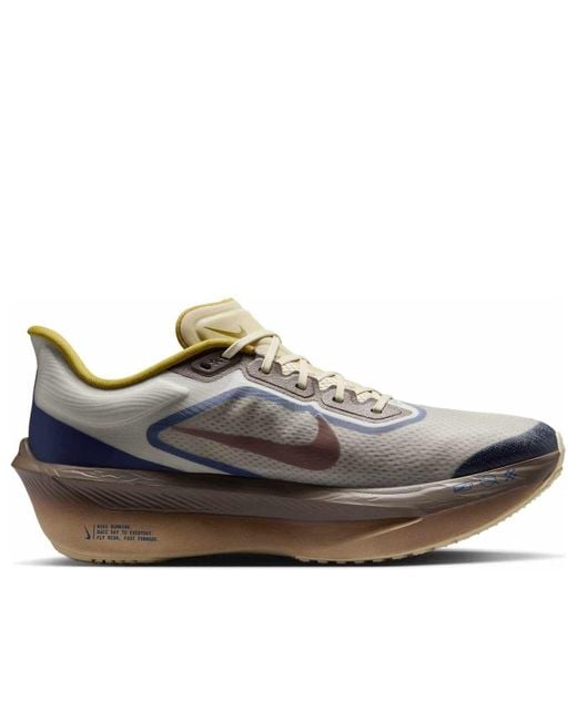 Nike Gray Zoom Fly 6 Premium 'Light Bone Void Burgundy Crush' for men