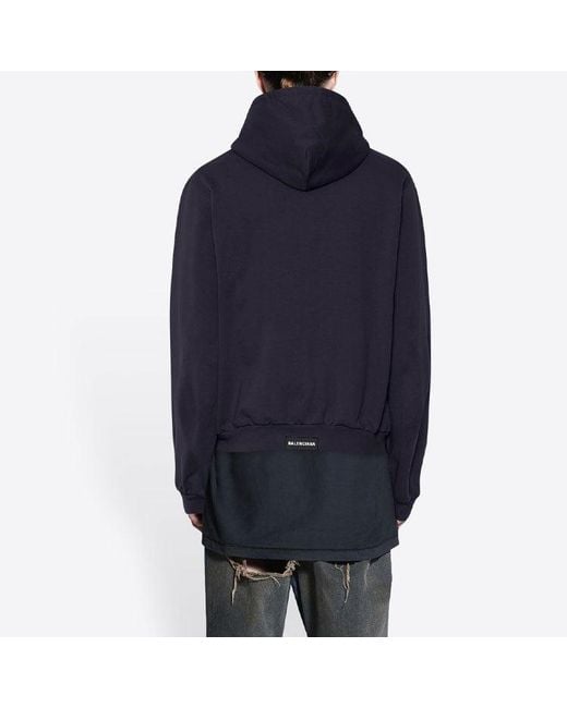 Balenciaga Blue Tab Worn-Out Zip-Up Hoodie for men