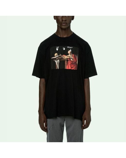 Off-White c/o Virgil Abloh Black Caravaggio Short-Sleeve Over Tee for men