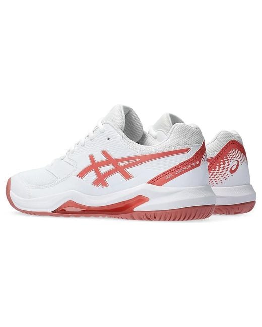 Asics White (Wmns) Gel-Dedicate 8 Light Garnet'