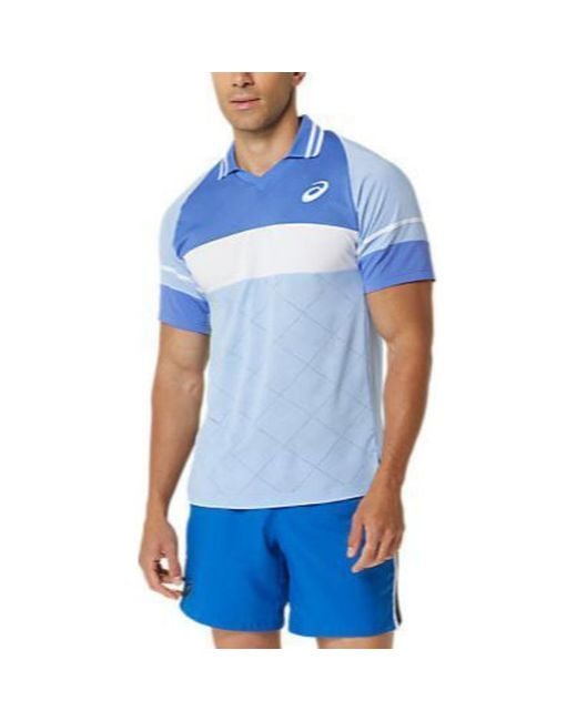 Asics Blue Match Actibreeze Polo Shirt 'Sapphire' for men