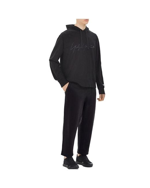 Adidas Black Y-3 Drawstring Hooded Long Sleeves Casual for men
