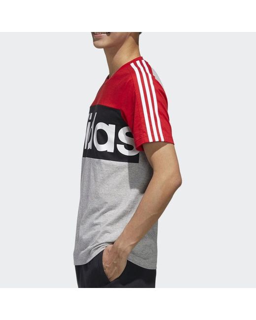 Adidas Red M Ess Cb Tee Logo Tee for men