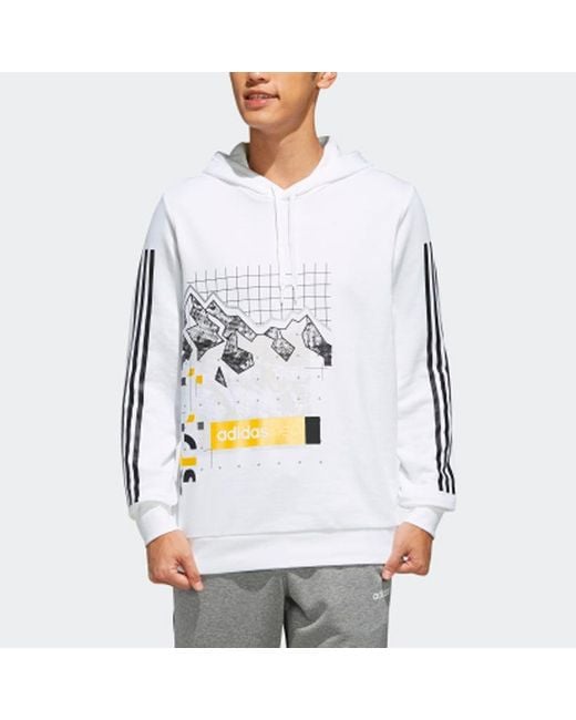 Adidas White Neo M Fav Gr Hoody Athleisure Casual Sports for men