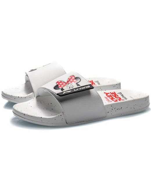 Li-ning Gray Sports Fashion Series Disney Mickey Crossover Lightweight Stylish Slippers for men