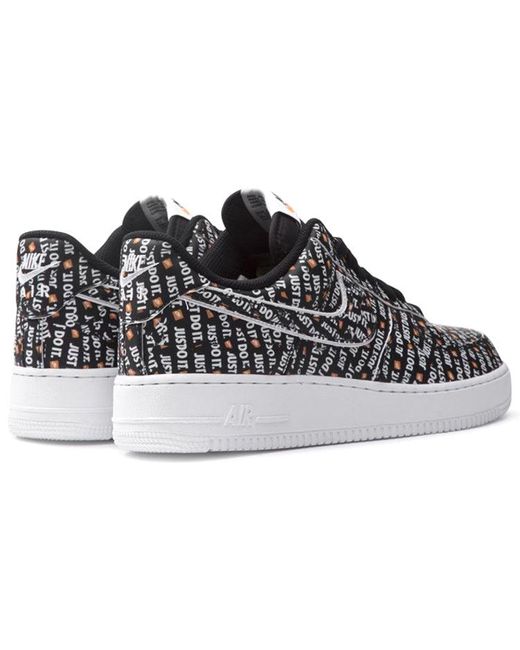 Nike Black Air Force 1 Low '07 Lv8 'Just Do It' for men