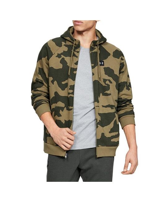 Under Armour Green Camouflage Hooded Cardigan for men
