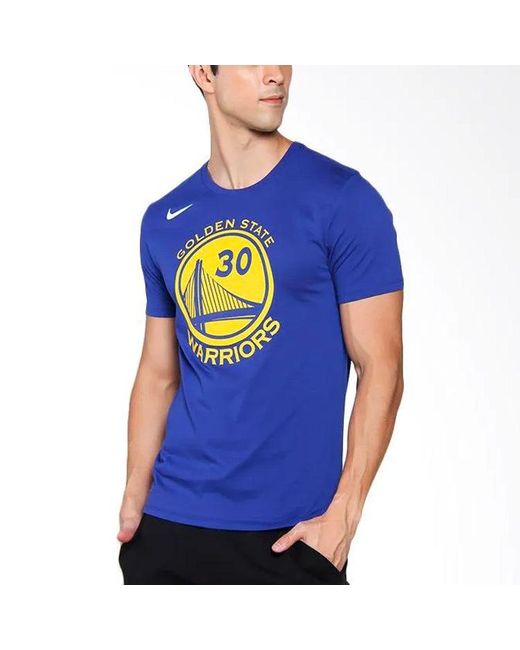 Nike Blue Golden State Warriors Dri-Fit Nba Short Sleeve 'Curry' for men