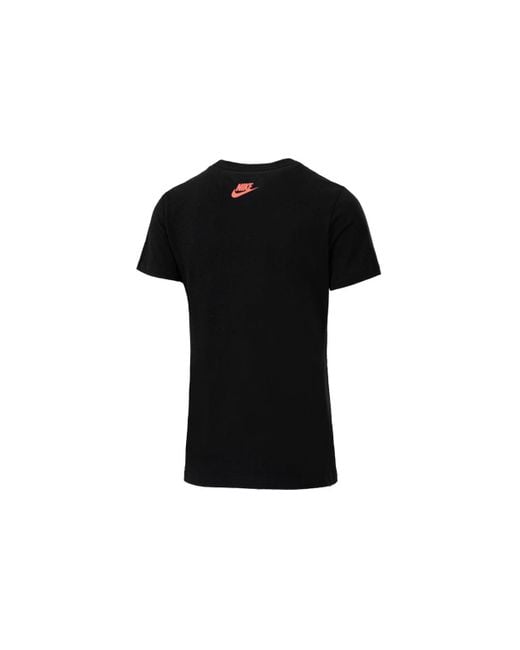 Nike Black (Wmns) Printing Athleisure Casual Sports Short Sleeve