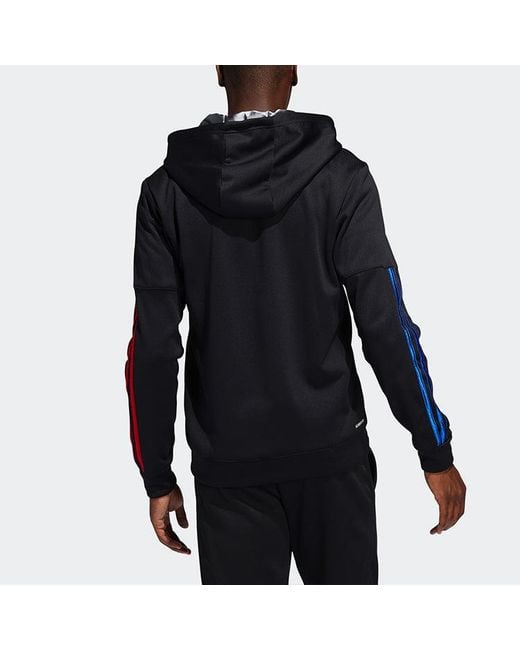 Adidas Blue Zipper Basketball Sports Hooded Jacket for men