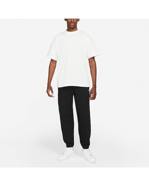 Nike White Solo Swoosh T-Shirt Printing Logo Solid Color Round Neck Short Sleeve for men