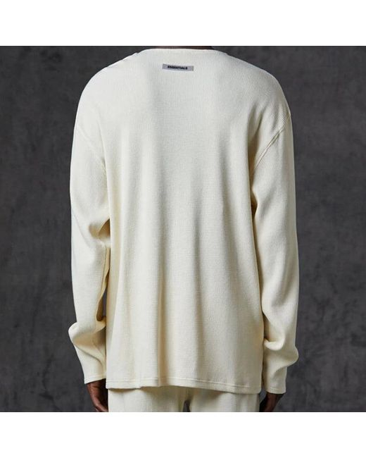 Fear Of God White Fw20 Thermal Long Sleeve Henley Tee 'Cream' for men