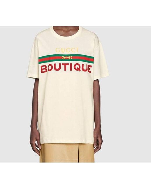 Gucci White (Wmns) Boutique Ribbon Horse Buckle Printed For