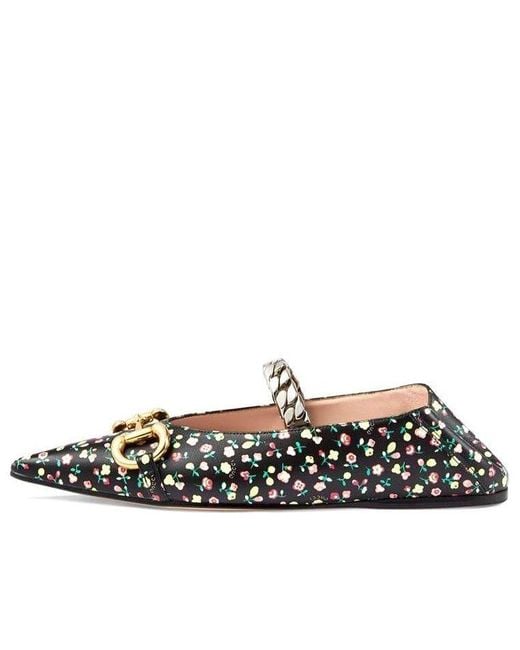Gucci Black (Wmns) Pre-Loved X Liberty London Floral Ballet Flats
