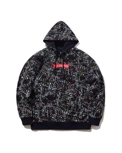 Li-ning Black Flag Casual Sports Pullover Hoodie for men