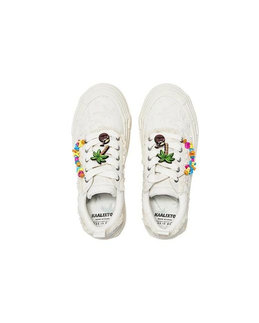 KAALIXTO White Skateboarding Canvas Low Coco' for men