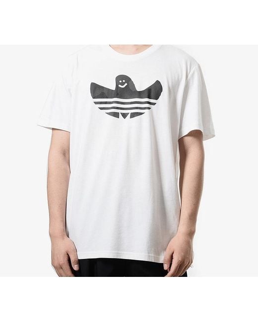 Adidas White Originals Shmoo Warp Cartoon Character Short Sleeve for men