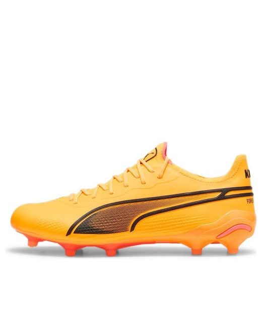 PUMA S King Ultimate Firm Ground Football Boots Orange/black 8 for men